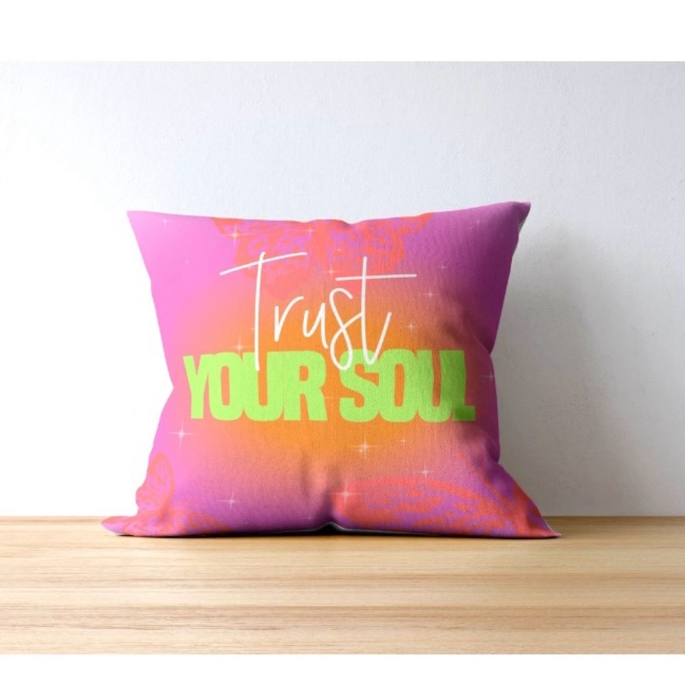 "Trust Your Soul" Oracle Pillow - Cute Decorative College Dorm Decor  - Magical